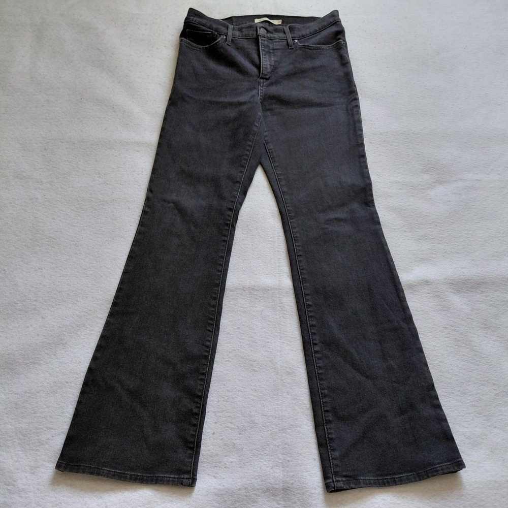 Levis Womens 315 Shaping Bootcut Jeans Size 29 Black Stretch Mid Rise Denim